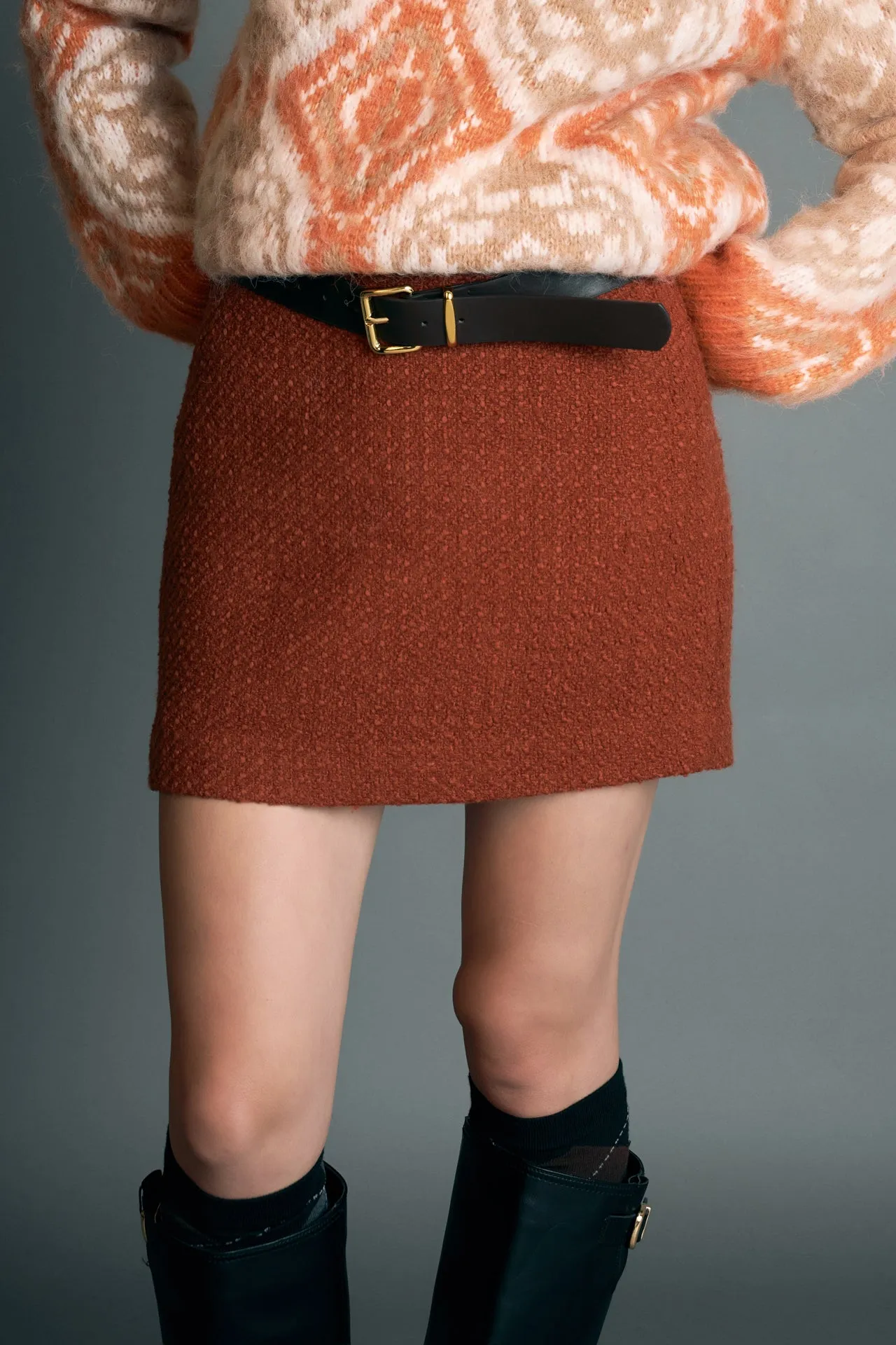 Tweed H-Line Skirt