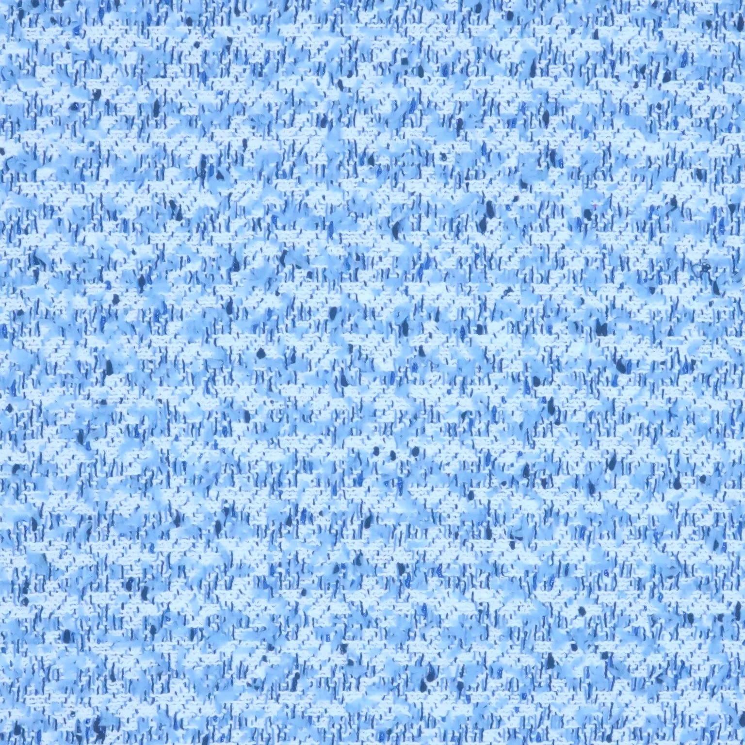 White and Light Blue with Blue Lurex Thread abstract Tweed Bouclé Fabric