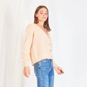 Wholesale chunky mohair-knit cardigan